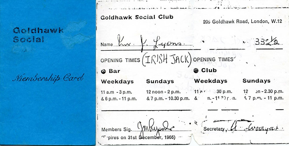 Goldhawk Club card